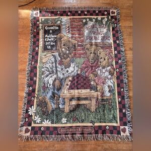 Boyds Bears Woven Cotton Throw Blanket